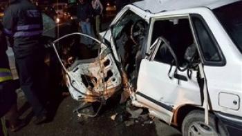 تصادف شدید پراید و اتوبوس در جاده سراوان - فومن
