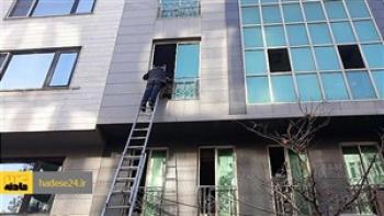آتش سوزی هولناک ساختمان اداری در خیابان بخارست