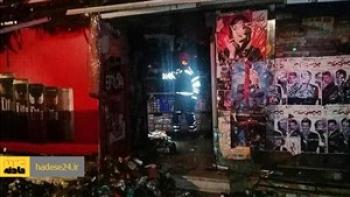 آتش سوزی مغازه ی خواربار فروشی در خیابان پاسداران
