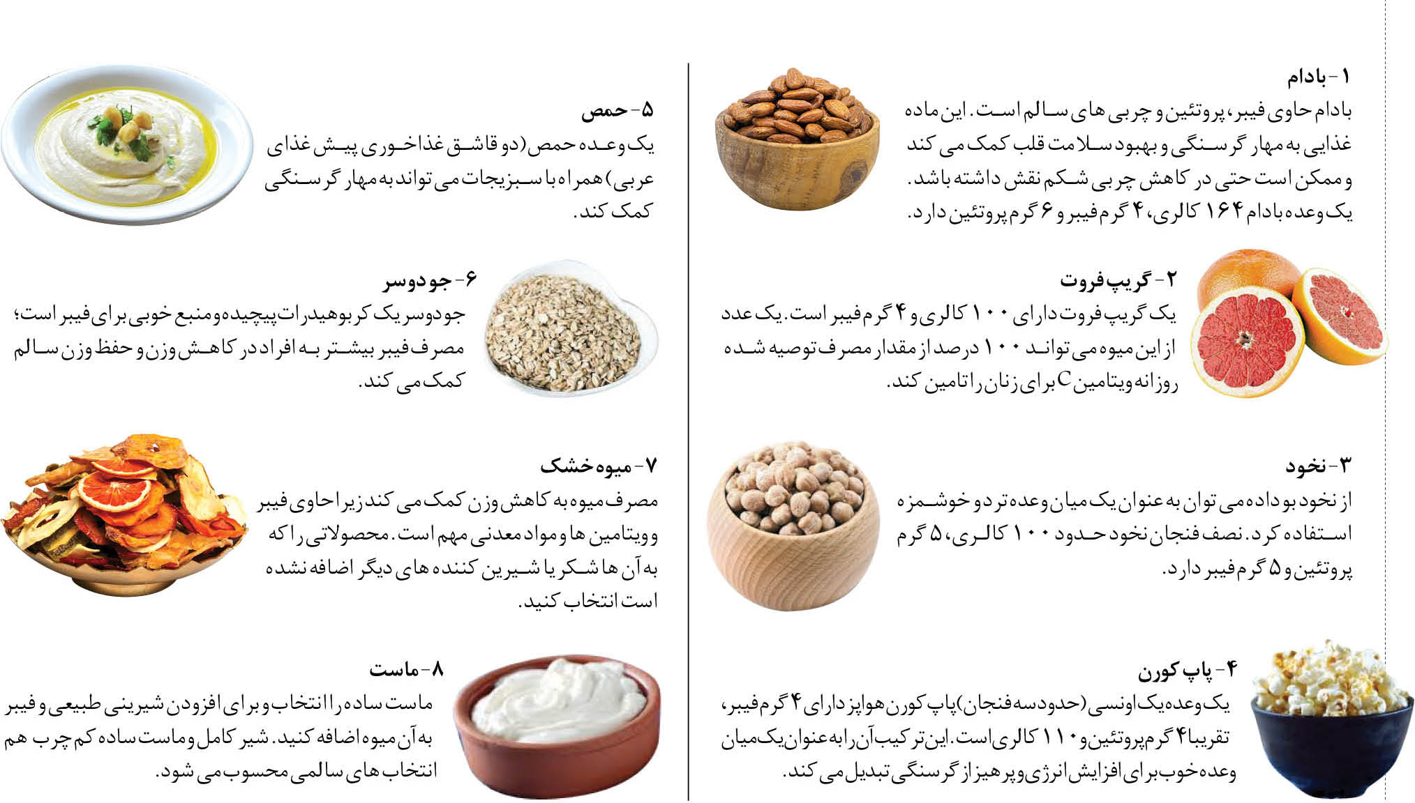 ۸ میانوعده مناسب کاهش وزن ۸ میانوعده مناسب کاهش وزن