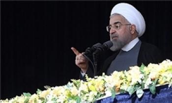واکنش روحانی به قطع شدن سخنرانی خود  با شعارهای اعتراضی مردم کرمانشاه
