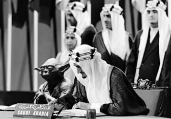 پادشاه عربستان در سازمان ملل همنشین یک آدم فضایی شد!+عکس