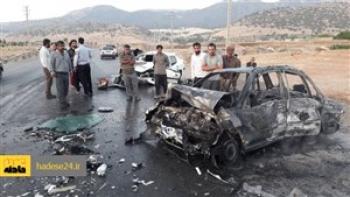 آتش سوزی هولناک پیکان در اصفهان و سوختن ۳ سرنشین
