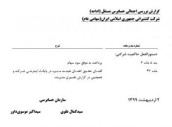 عدم افشای حقوق اعضای هیئت مدیره کشتیرانی با چه توجیهی؟ + سند