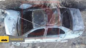 آتش گرفتن سمند در کورس شبانه سه خودرو