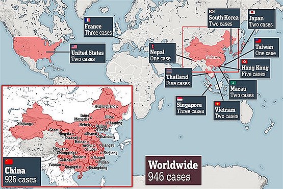 نقشه پراکندگی کرونا در سراسر جهان (عکس)